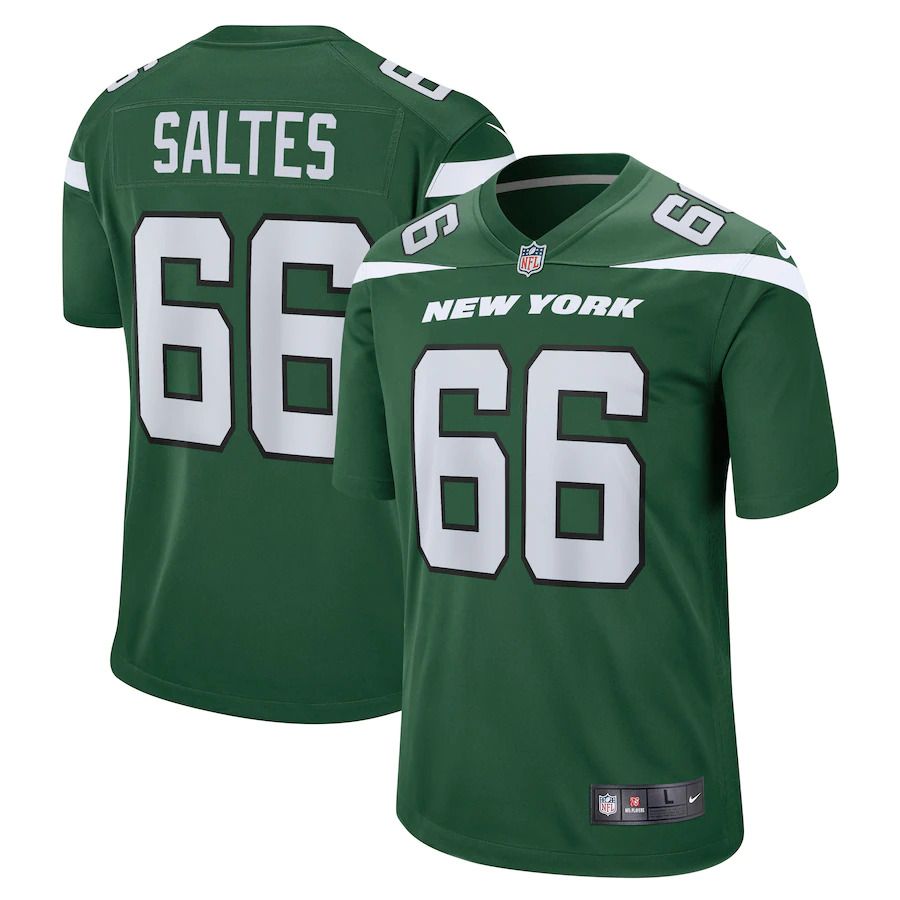 Men New York Jets 66 Teton Saltes Nike Gotham Green Game NFL Jersey